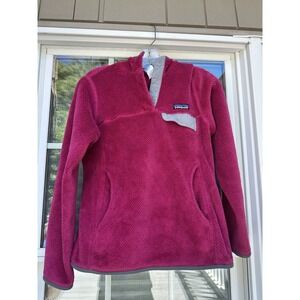 PATAGONIA Long Sleeve Re TOOL Fleece Hooded Sweatshirt Jacket Pink coat Small